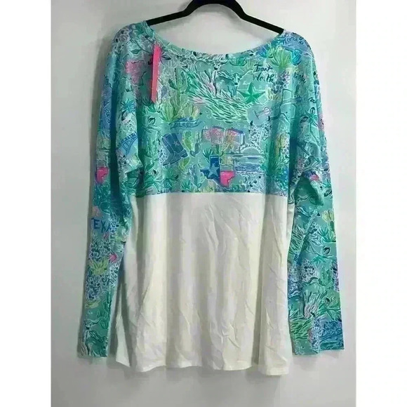 Lilly Pulitzer 'Lilly Loves Texas' Finn White Colorful Long Sleeve Tee Shirt XXL - Picture 5 of 7